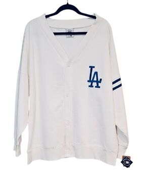 🐸 Genuine Merchandise LA Dodgers Button-up Oversized Cardigan, Size L